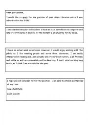 English Worksheet: application letter