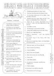 English Worksheet: Subject and Object Pronouns