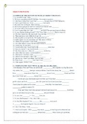 English Worksheet: Object pronouns