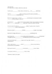 English Worksheet: About my day