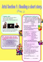 English Worksheet: Reading a short story:The christmas present. 3rd form (Arts)Part 1