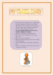 English Worksheet: my travel diary