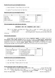 English Worksheet: 9th form worksheet 18