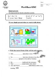 English Worksheet: simple present