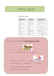 English Worksheet: have got 