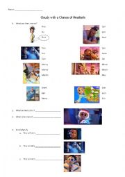 English Worksheet: Cloudy with a Chance of Meatballs_low