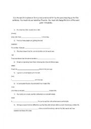 English Worksheet: Sentence Transformation
