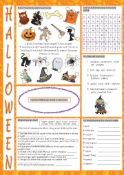 English Worksheet: Halloween Vocabulary Exercises