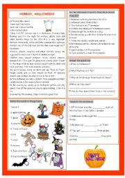 English Worksheet: Hurray, Halloween!:)