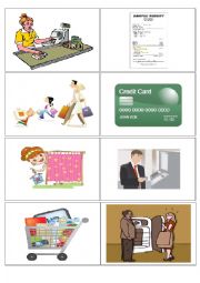 English Worksheet: Shopping flash cards game 2