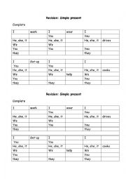English Worksheet: Simple present revision