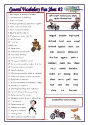 General Vocabulary Fun Sheet #2