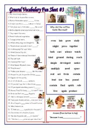 General Vocabulary Fun Sheet #3