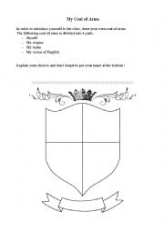 English Worksheet: My Coat of Arms