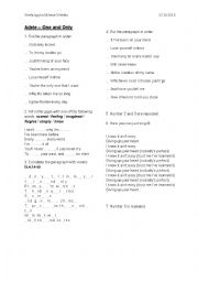 English Worksheet: Adele - One and Only - song worksheet