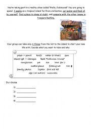 English Worksheet: Island Adventure