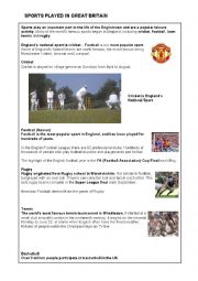 English Worksheet: Sports in Britain