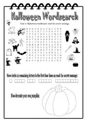 Hallowen wordsearch