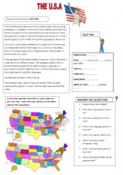 English Worksheet: The U.S.A