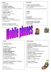 mobile phones vocabulary 