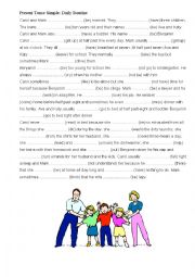English Worksheet: Daily Routine, Present Simple