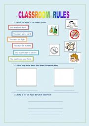 English Worksheet: Classroom Rules