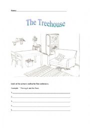 English Worksheet: Prepositions of place (in, on, under)