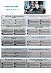 English Worksheet: Sherlock Holmes: a Game os Shadows