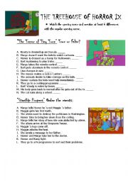 English Worksheet: Treehouse of Horror IX (Simpsons Halloween special)