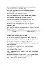 English Worksheet: Frienship