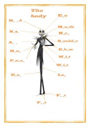 English Worksheet: Parts of the body in Halloween