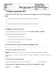 English Worksheet: listening compehension+language exercises