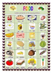 English Worksheet: Food