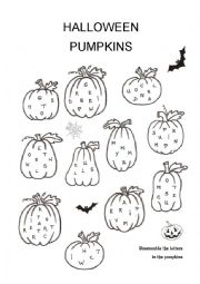 English Worksheet: Hallween pumpkins