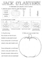 English Worksheet: Lets prepare a Jack OLantern