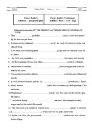 English Worksheet: The Future perfect and The Future Perfect Continuous