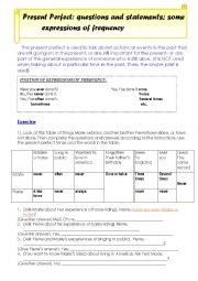 English Worksheet: present perfect :)