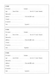 English Worksheet: personal information