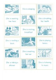English Worksheet: memory game - present continuous
