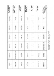 English Worksheet: DICE GAME - PREPOSITION