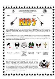 English Worksheet: KISS! the 70s rock band
