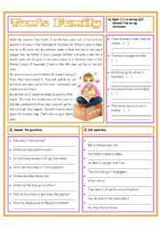 English Worksheet: Toms Family