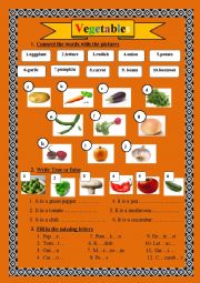 English Worksheet: Vegetables