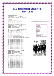 English Worksheet: ALL TOGETHER NOW (THE BEATLES)