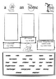 English Worksheet: a-an-some