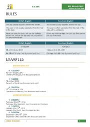 English Worksheet: Dates in English