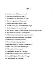 English Worksheet: Three general knowledge quiz to practise question words