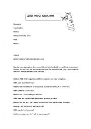 English Worksheet: script! little purple riding hood