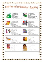 English Worksheet: Countries and nationalities