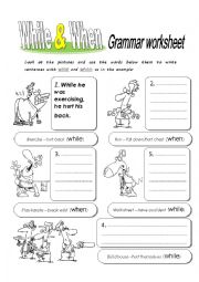 English Worksheet: when while